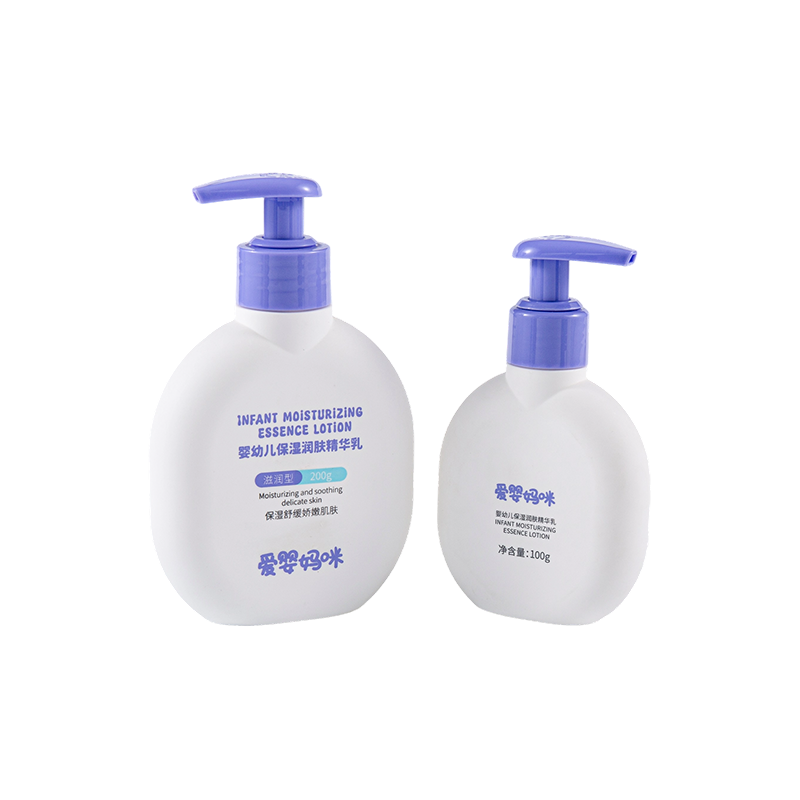 Botol PE bulat penutup ungu yang simpel dan cantik