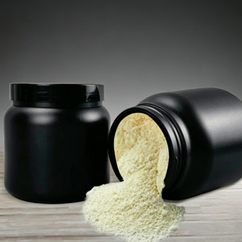 Toples Bubuk Protein Suplemen Mulut Lebar Warna Hitam HDPE 1000Ml